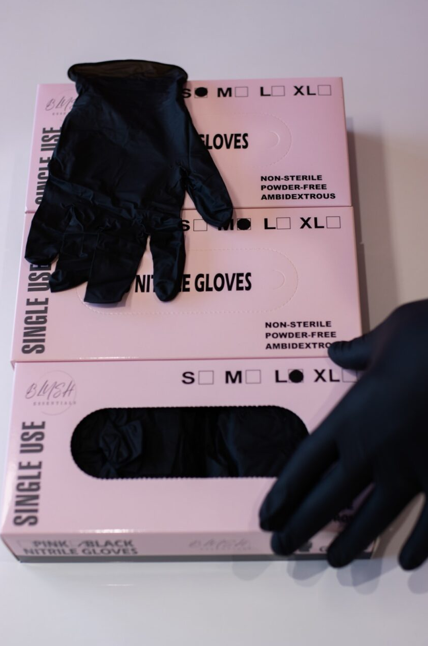 100 Nitrile Gloves (BLACK) image 1