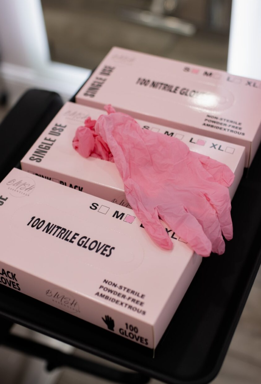 100 Nitrile Gloves (PINK) image 1