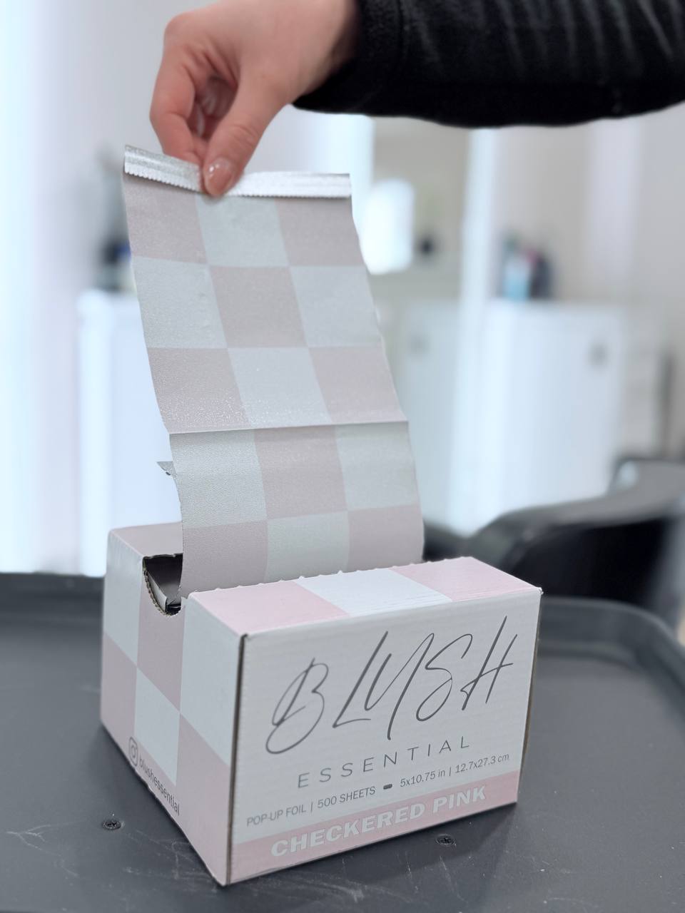 Checkered Pink Pop-Up Foils 5x10.75 in, 500 sheets