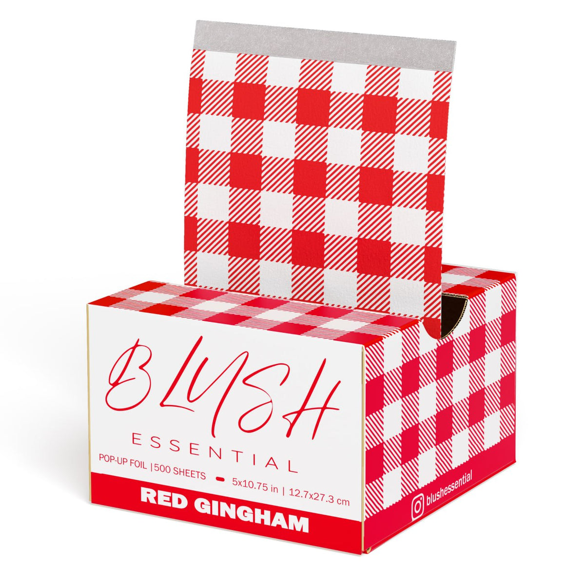 Red Gingham Pop Up Foils 5x10.75 in, 500 sheets